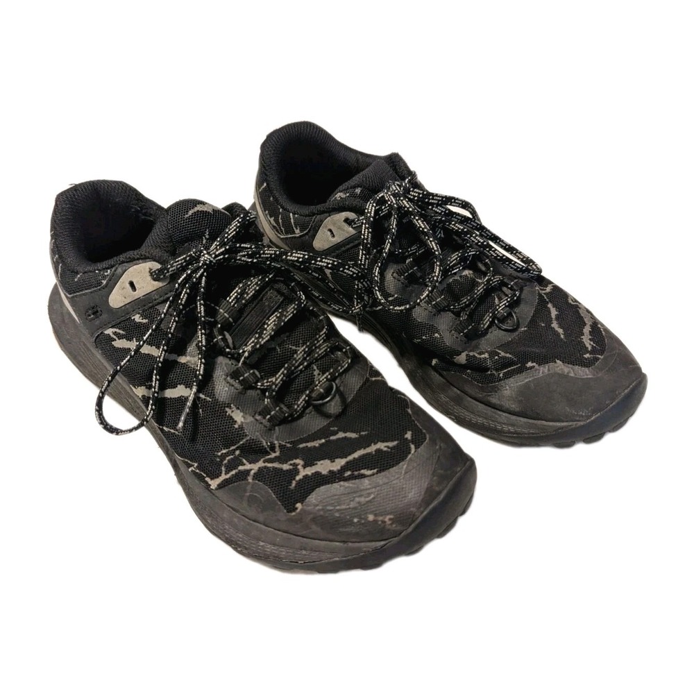 Merrell Nova Mens Lightning Reflective Trail Running Shoe Black Gray Vibram Sz 7